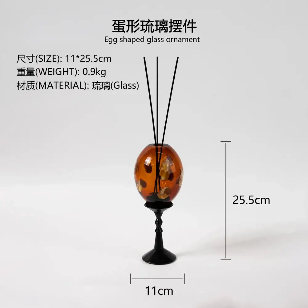 Amber geometric circle glass reed diffuser living room decor