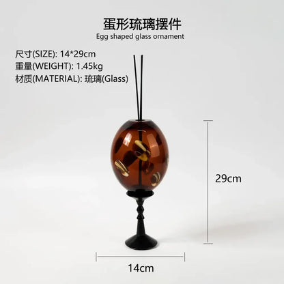 Amber geometric circle glass reed diffuser living room decor
