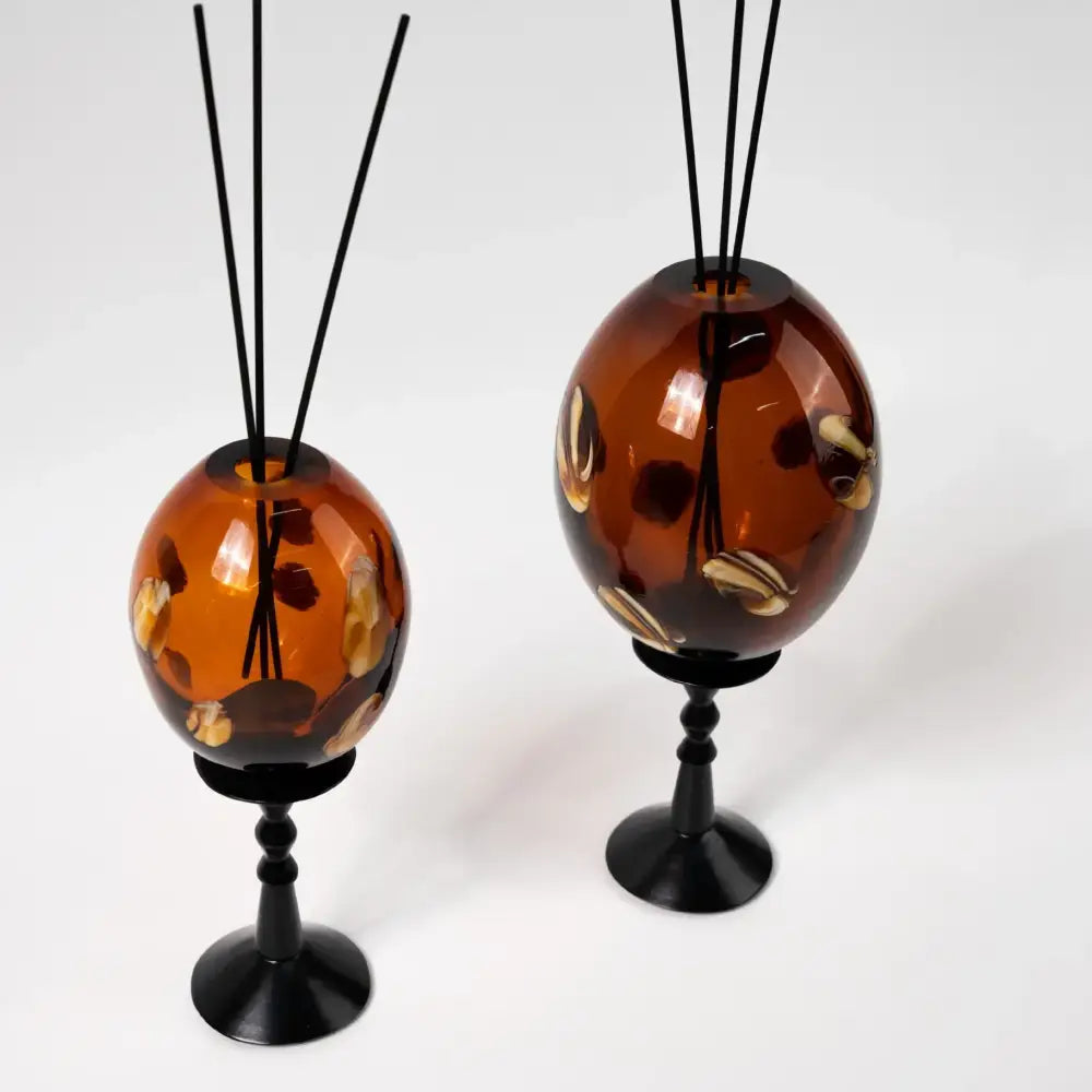 Amber geometric circle glass reed diffuser living room decor