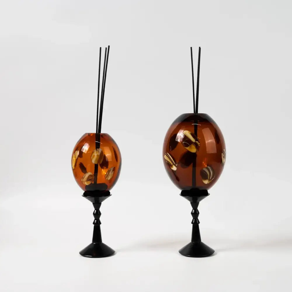 Amber geometric circle glass reed diffuser living room decor