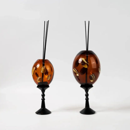 Amber geometric circle glass reed diffuser living room decor