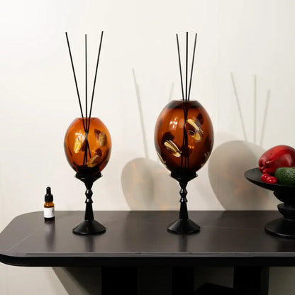Amber geometric circle glass reed diffuser living room decor