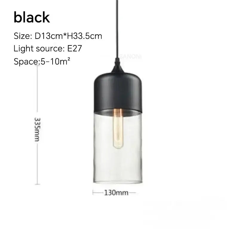 Amber glass and natural wood pendant light fixture for dining room