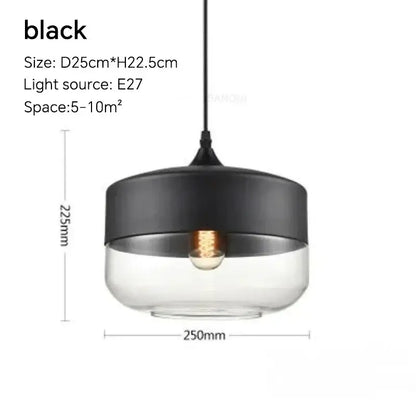 Amber glass and natural wood pendant light fixture for dining room