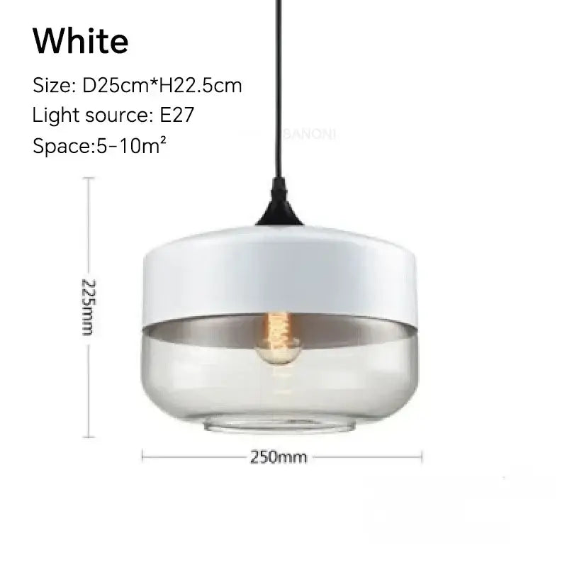 Amber glass and natural wood pendant light fixture for dining room