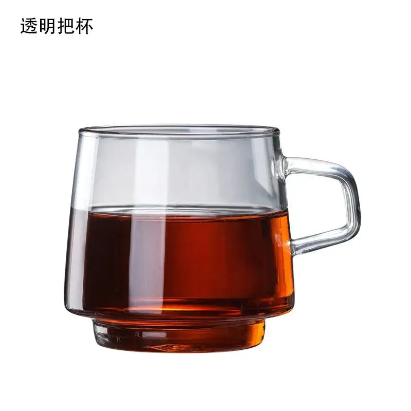 Amber glass coffee mug kitchen juice and tea cup
