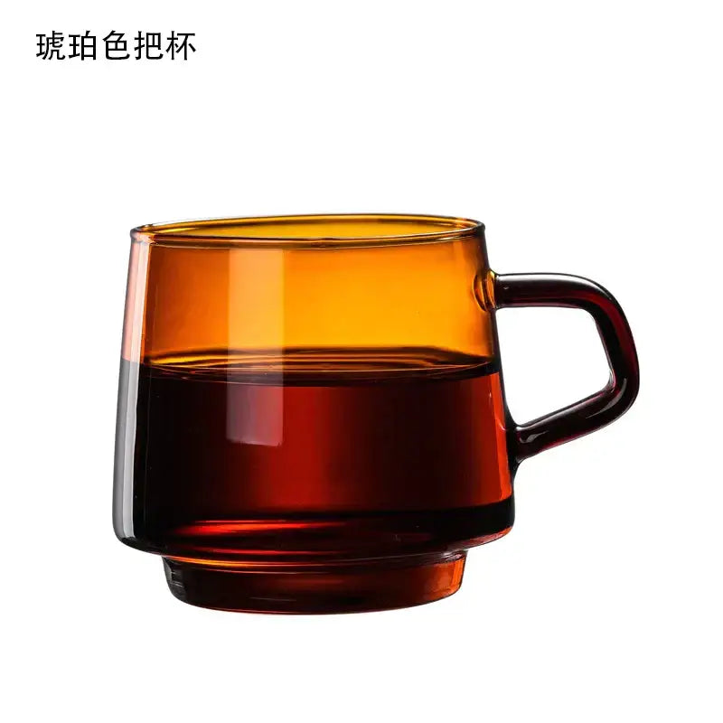 Amber glass coffee mug kitchen juice and tea cup