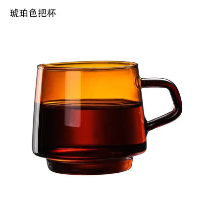 Amber glass coffee mug kitchen juice and tea cup