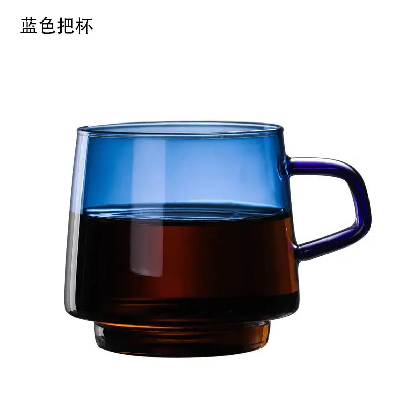 Amber glass coffee mug kitchen juice and tea cup