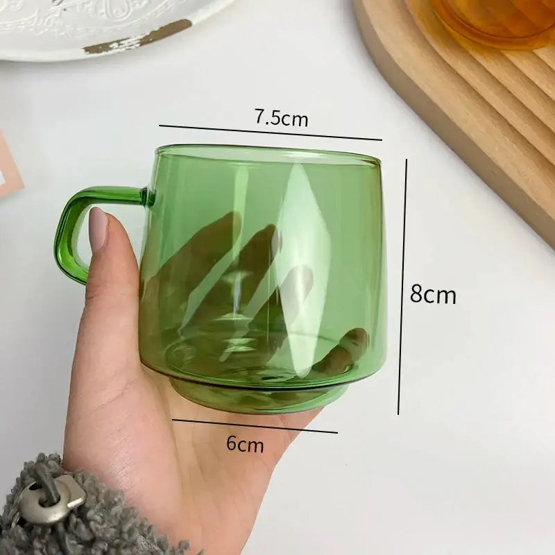 Amber glass coffee mug kitchen juice and tea cup