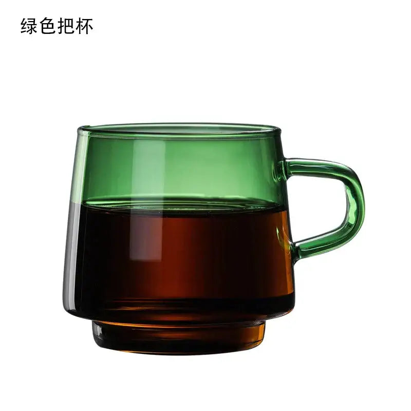 Amber glass coffee mug kitchen juice and tea cup