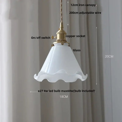 Amber glass led pendant lamp walnut & copper kitchen light
