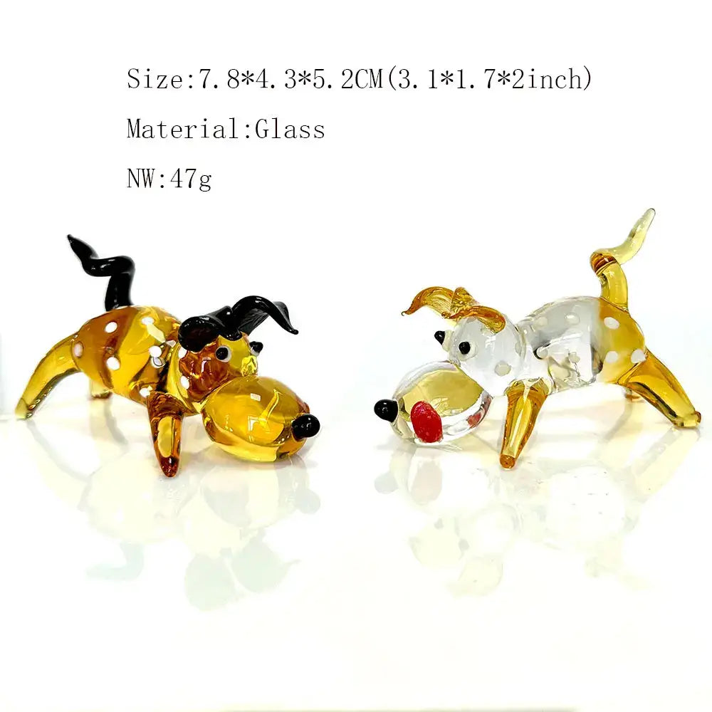 Amber & gold crystal cartoon puppy figurine bedroom decor