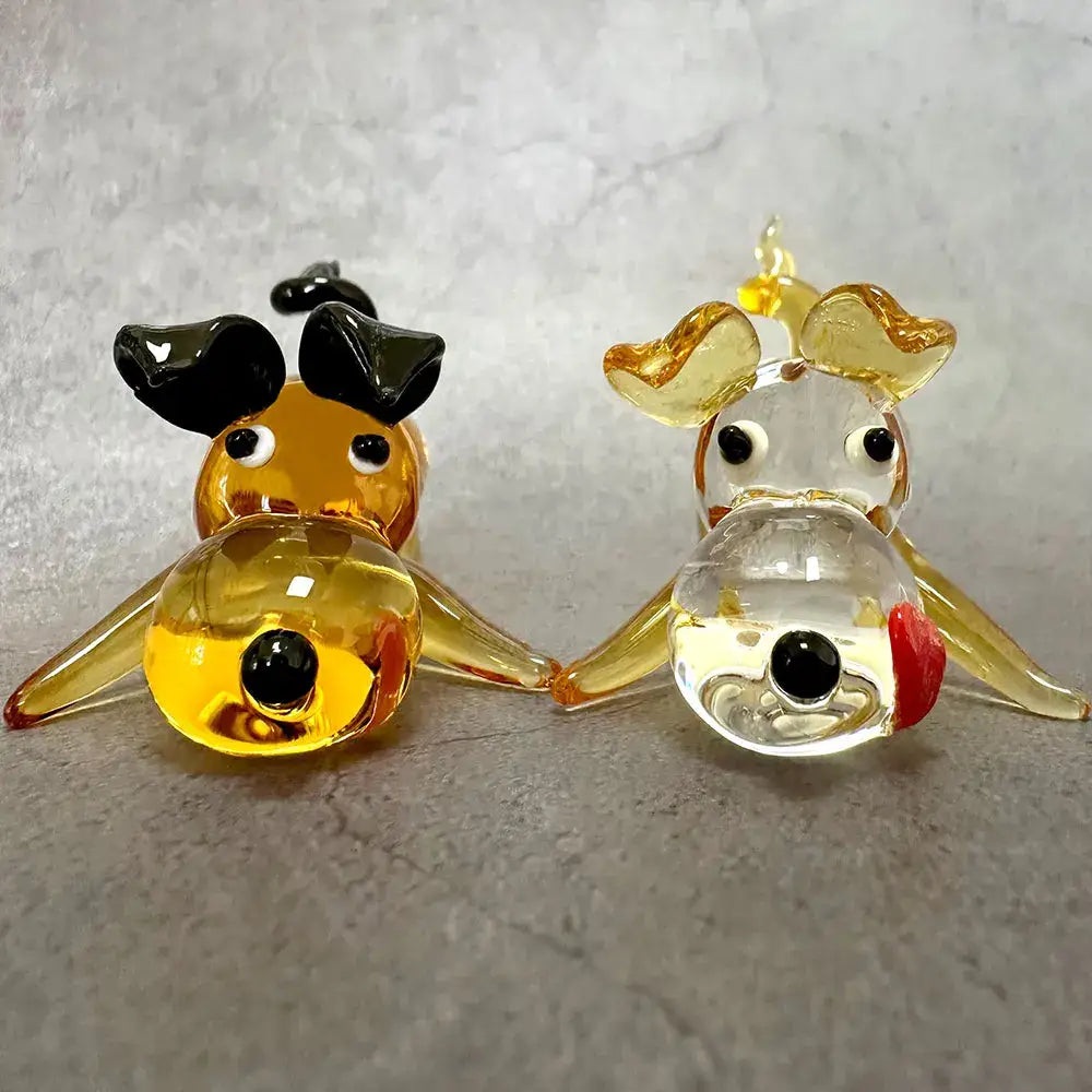 Amber & gold crystal cartoon puppy figurine bedroom decor