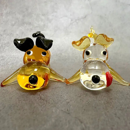 Amber & gold crystal cartoon puppy figurine bedroom decor