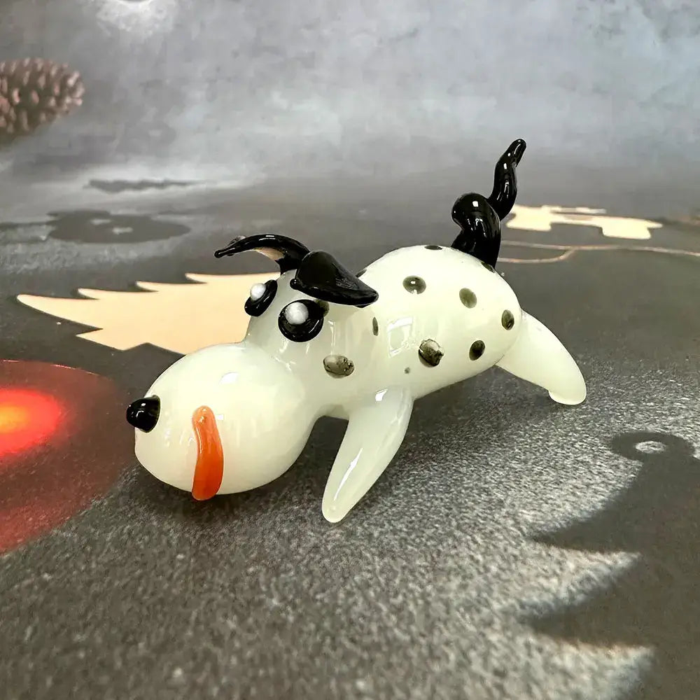 Amber & gold crystal cartoon puppy figurine bedroom decor