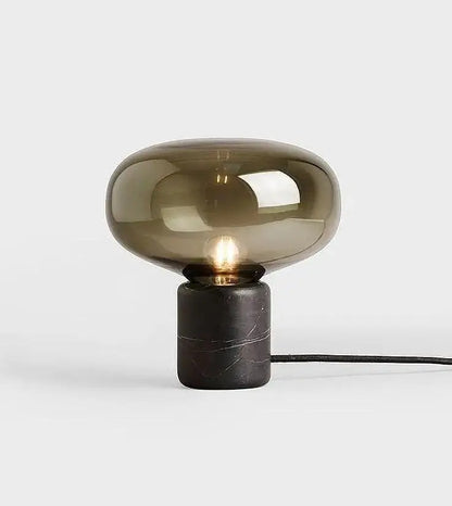 Modern amber glass nordic table lamp bedroom marble light