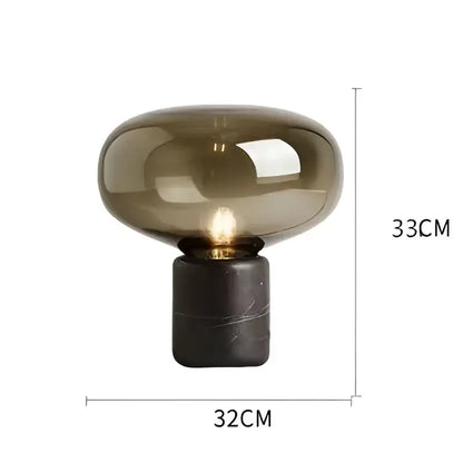 Modern amber glass nordic table lamp bedroom marble light