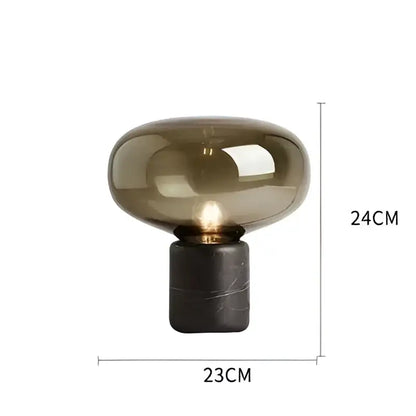 Modern amber glass nordic table lamp bedroom marble light