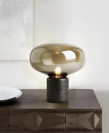 Modern amber glass nordic table lamp bedroom marble light