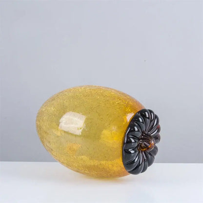 Amber & orange glass hazelnut pinecone ornament living room decor