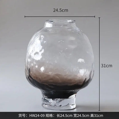 Amber textured gradient glass vase living room decor