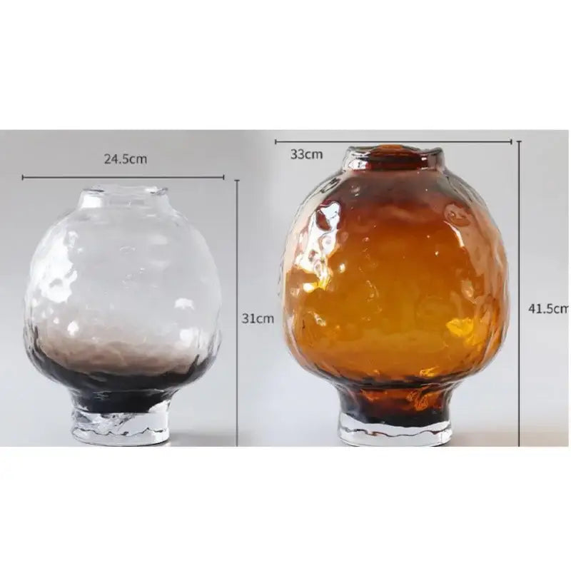 Amber textured gradient glass vase living room decor