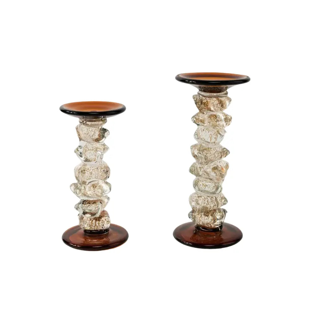 Amber twisted glass splicing candelabrum dining room decor