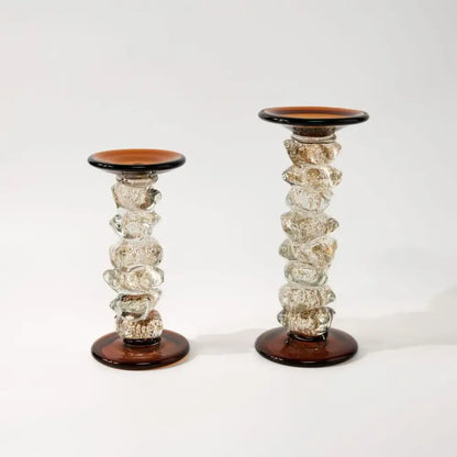 Amber twisted glass splicing candelabrum dining room decor