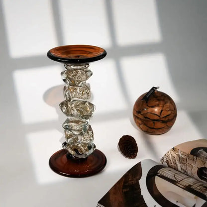 Amber twisted glass splicing candelabrum dining room decor