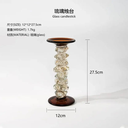 Amber twisted glass splicing candelabrum dining room decor