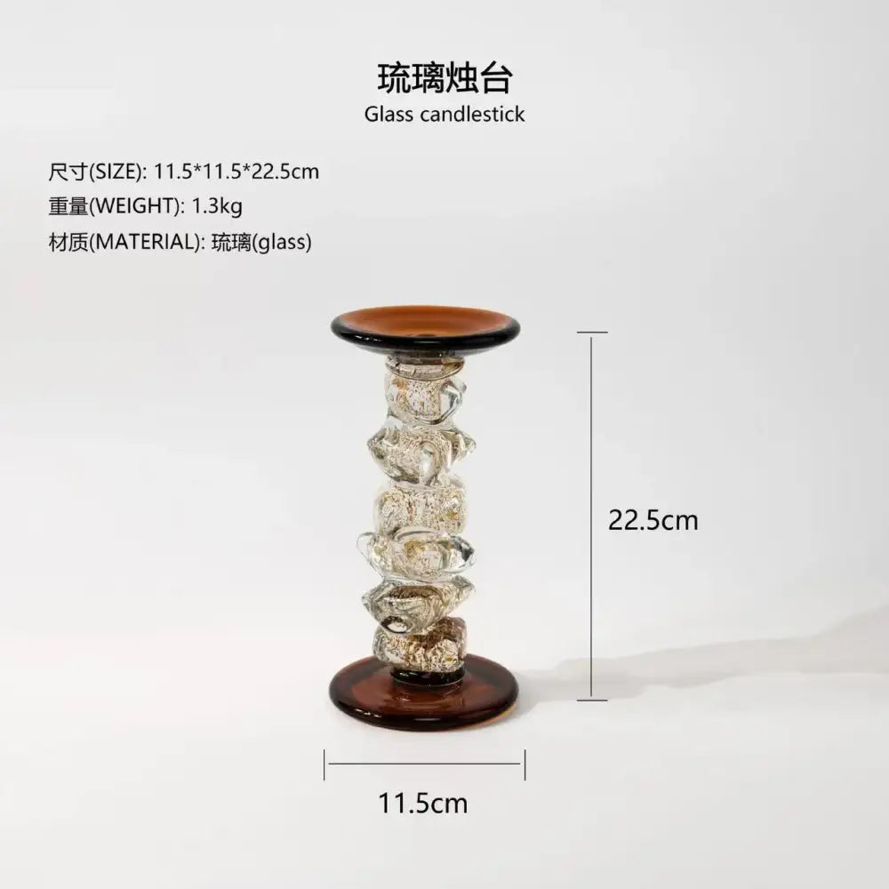 Amber twisted glass splicing candelabrum dining room decor