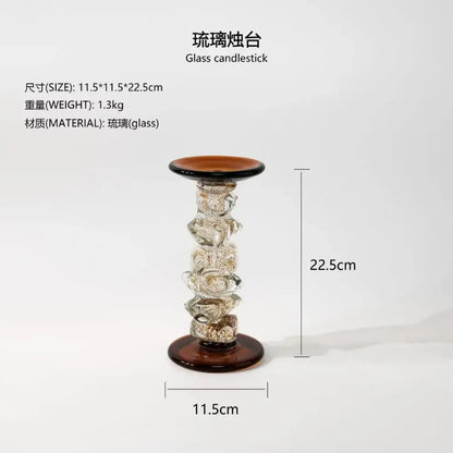 Amber twisted glass splicing candelabrum dining room decor