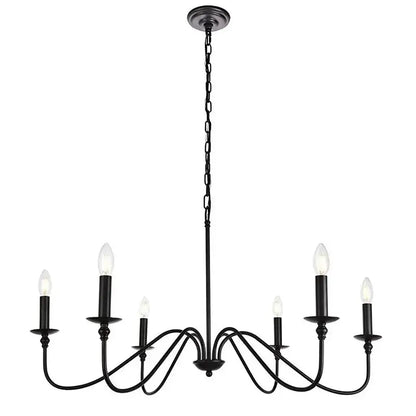 American iron chandelier light black candle style living room