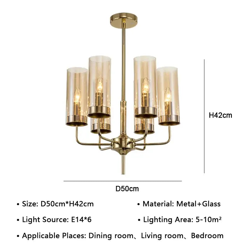 American lustre glass chandelier gold dining room pendant light