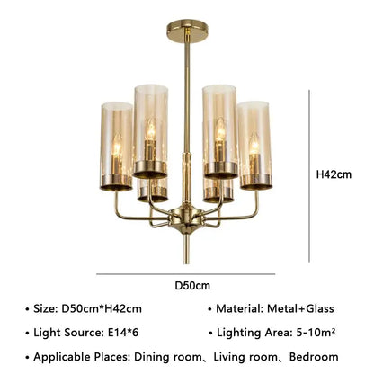 American lustre glass chandelier gold dining room pendant light
