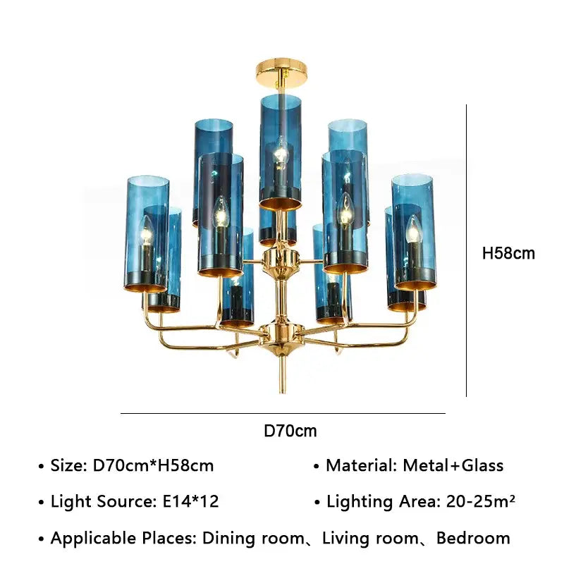 American lustre glass chandelier gold dining room pendant light