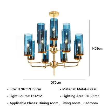 American lustre glass chandelier gold dining room pendant light