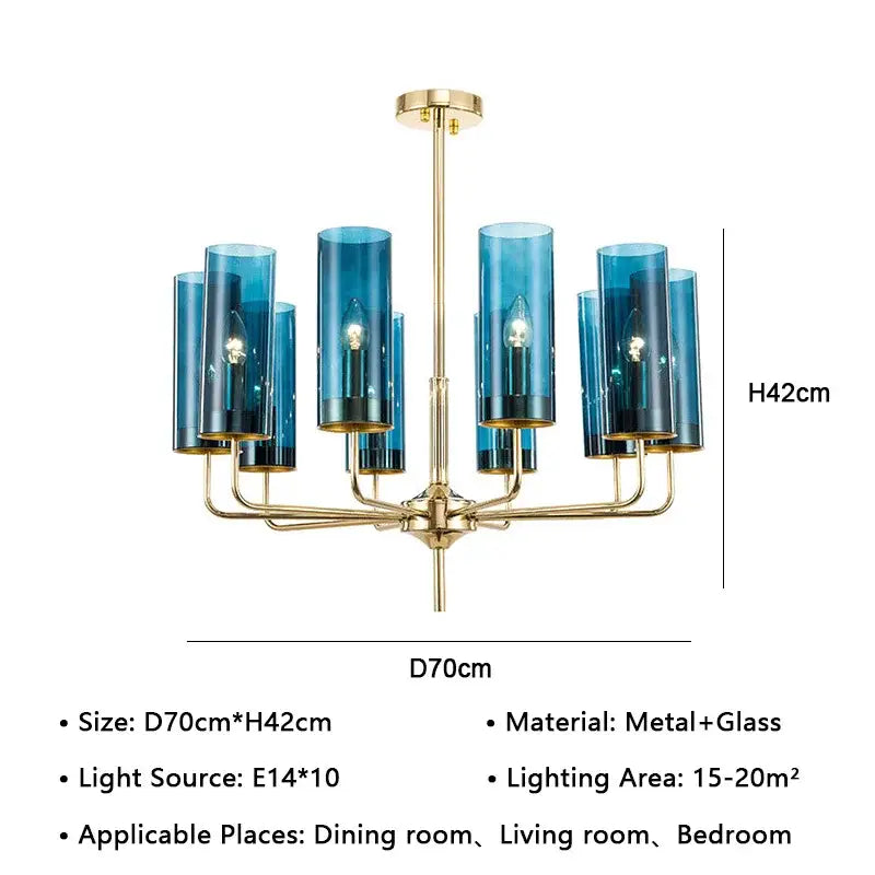 American lustre glass chandelier gold dining room pendant light