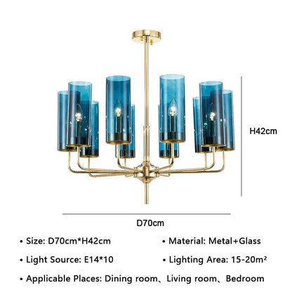 American lustre glass chandelier gold dining room pendant light