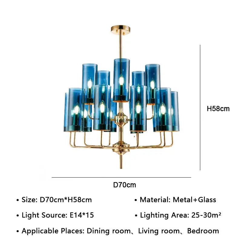 American lustre glass chandelier gold dining room pendant light