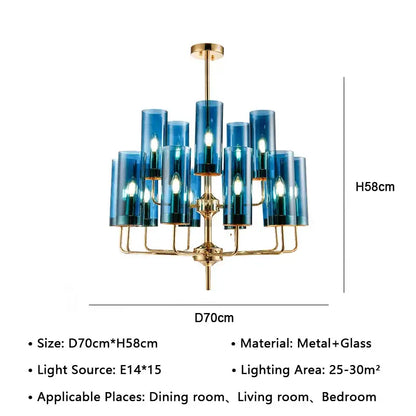 American lustre glass chandelier gold dining room pendant light