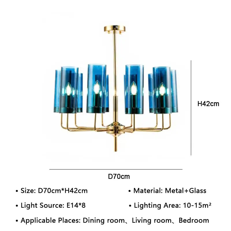 American lustre glass chandelier gold dining room pendant light