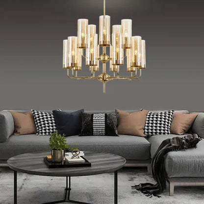 American lustre glass chandelier gold dining room pendant light