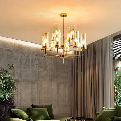 American lustre glass chandelier gold dining room pendant light