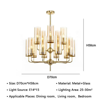 American lustre glass chandelier gold dining room pendant light