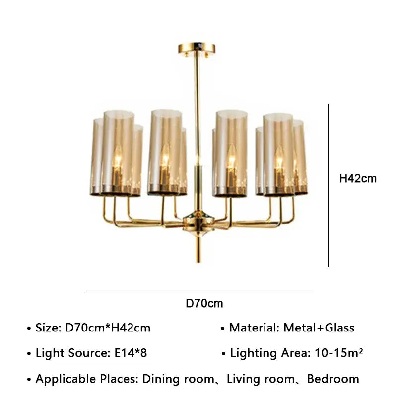 American lustre glass chandelier gold dining room pendant light