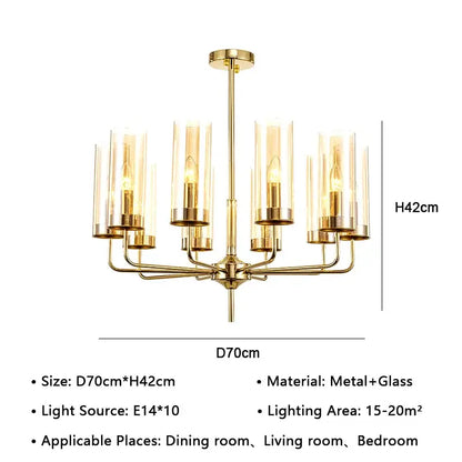 American lustre glass chandelier gold dining room pendant light