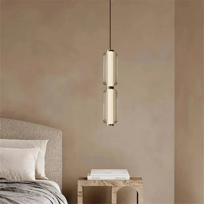 American retro frosted glass staircase pendant light dining room
