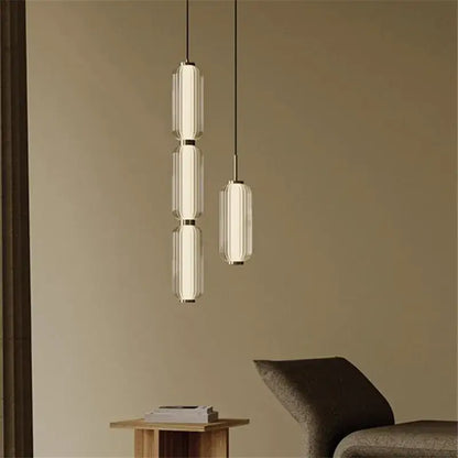 American retro frosted glass staircase pendant light dining room